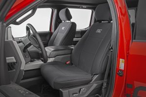 Ford F-150 Lightning Seat Covers - Front - Rough Country - Neoprene - '22-'23 Ford F-150 Lightning Seat Covers - Front - Rough Country - Neoprene - '22-'23